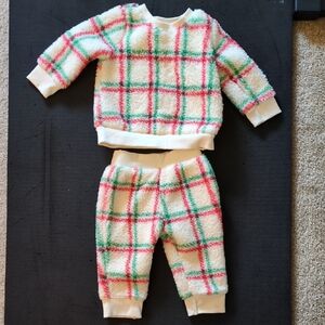 Cat & Jack Christmas Faux Shearling Sweatshirt and Jogger Pants Set